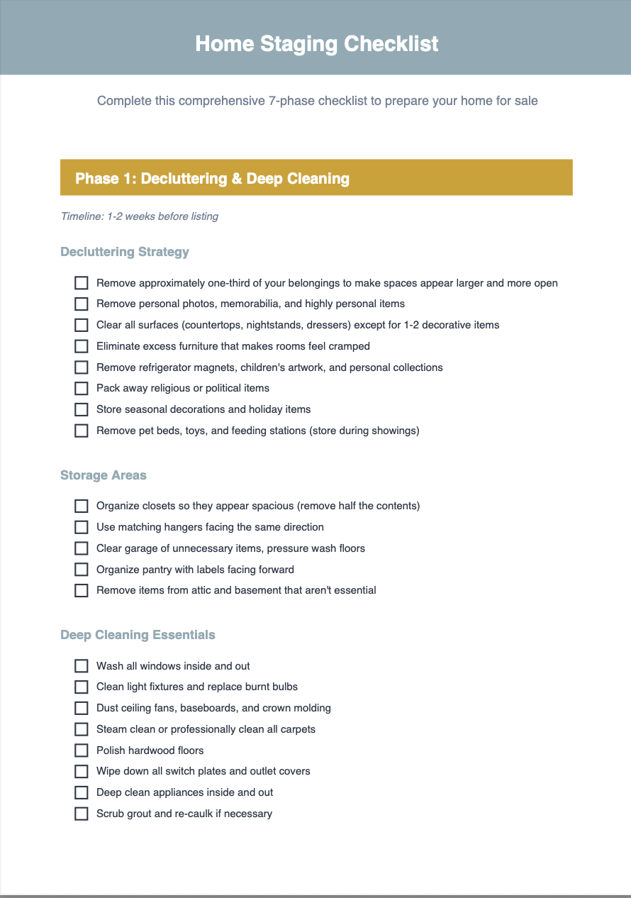 Home Staging Checklist Preview