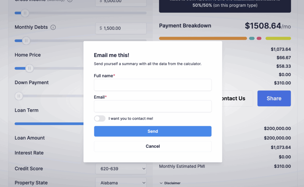 Goalee Calculator Lead Gen Feature