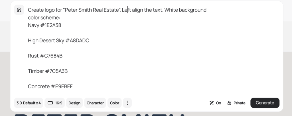 Ideogram logo prompt for realtors